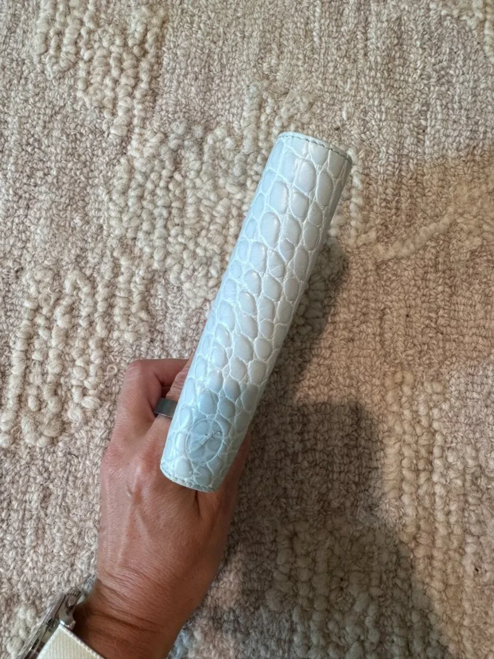 Classic Croc Pocket Leather Organizer - light blue